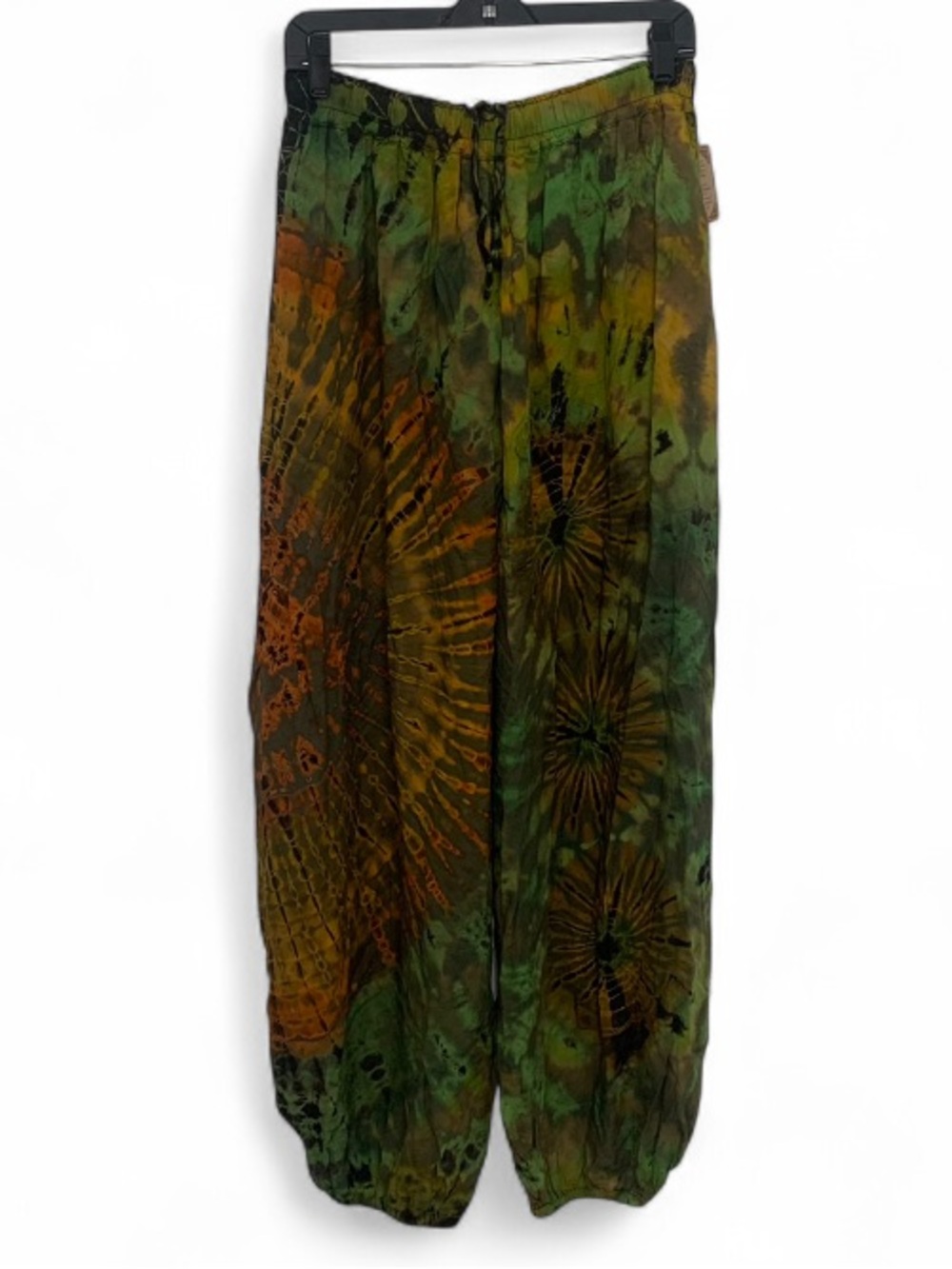 NWT Kathmandu Importa Green & Orange Tie-Dye Boho Wide Leg Pants